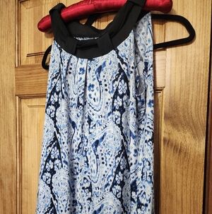 Essentials Blue and Black A-Line Skirt